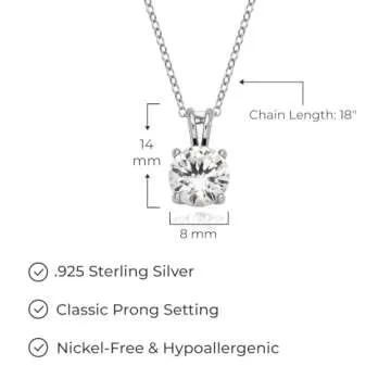 Elegant Created White Sapphire Birthstone Pendant Necklace