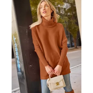 LILLUSORY Women's Oversized Turtleneck Pullover Sweater