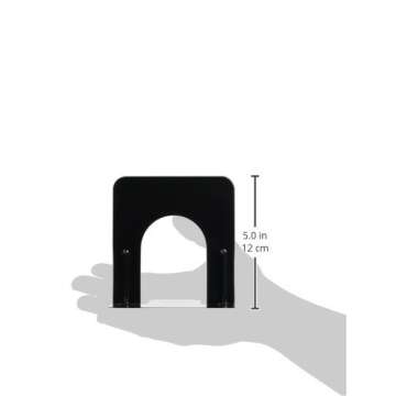 Universal Economy Bookends, Standard, 4 3/4 x 5 1/4 x 5, Heavy Gauge Steel, Black, 1 Pair (UNV54051)