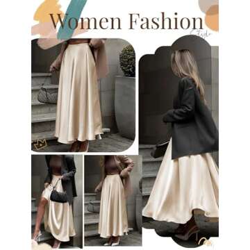 Satin Skirt Maxi Skirt Midi Skirt Silk Skirt Maxi Skirts for Women High Waisted Skirt Satin Skirts f...