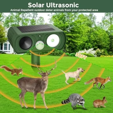 Solar Ultrasonic Animal Repellent - Eco-Friendly Pest Control