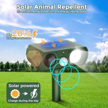 Solar Ultrasonic Animal Repellent - Eco-Friendly Pest Control
