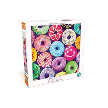 Buffalo Games - Delightful Donuts - 300 Large Piece Jigsaw Puzzle Multicolor, 18"L X 18"W
