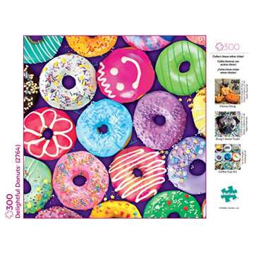 Buffalo Games - Delightful Donuts - 300 Large Piece Jigsaw Puzzle Multicolor, 18"L X 18"W