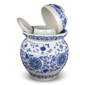 Festcool 12" Medium Porcelain Pickling Jar with 2 Lids