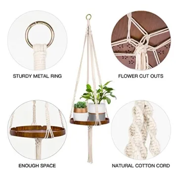 TIMEYARD Macrame Plant Shelf Hangers for Bohemian Decor