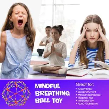 ArtCreativity Expandable Breathing Ball - Hoberman Sphere - Expanding Collapsible Ball from 6"-12" - Stress Reliever Fidget Toy for Yoga, Anxiety, Relaxation, Autistic Children - Party Favor