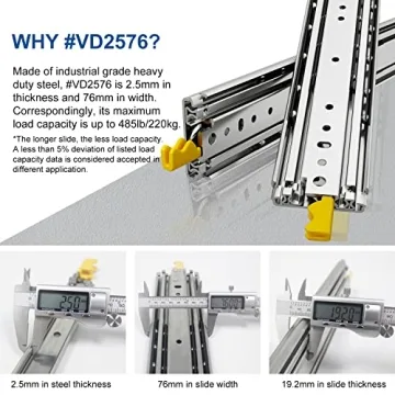 VADANIA Heavy Duty Drawer Slides with Locking Feature