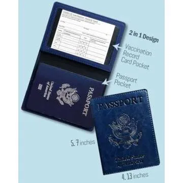 Sizobi Passport Holder for Women Men, Passport Covers Case Wallet Card Slot, International Travel Must Haves Travel Accessories for Women Men, Cruise Ship Essentials, Travel Gifts, Navy Blue