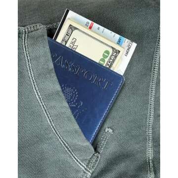Sizobi Passport Holder for Women Men, Passport Covers Case Wallet Card Slot, International Travel Must Haves Travel Accessories for Women Men, Cruise Ship Essentials, Travel Gifts, Navy Blue
