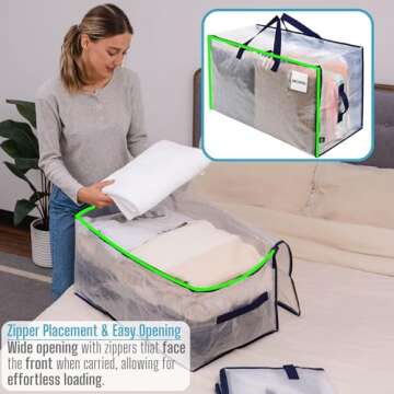 VENO 2 Pack Heavy Duty Moving and Storage Bags - Ideal Packing Totes for College Dorms