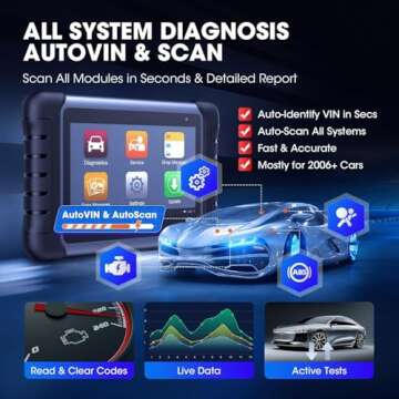 Autel Scanner MaxiCOM MK808S: 2025 Bidirectional Tool as MK808BT Pro MX808S M808Z, Function as MaxiCheck MX900, 28+ Service, Active Test, All System Diagnose, Injector Coding, FCA Autoauth Android 11