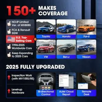 Autel Scanner MaxiCOM MK808S: 2025 Bidirectional Tool as MK808BT Pro MX808S M808Z, Function as MaxiCheck MX900, 28+ Service, Active Test, All System Diagnose, Injector Coding, FCA Autoauth Android 11