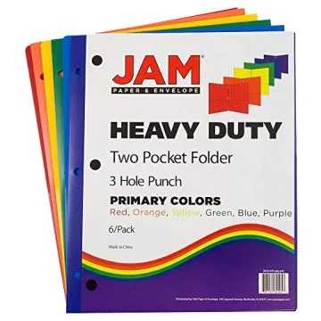JAM PAPER Colorful Heavy Duty Plastic Folders
