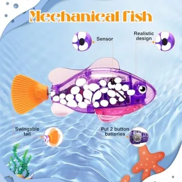 LAVIZO LED Robot Fish Toys for Pets - Interactive Swimming Fun