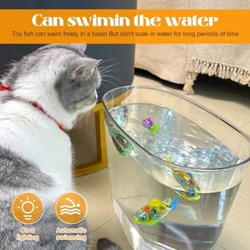 LAVIZO LED Robot Fish Toys for Pets - Interactive Swimming Fun