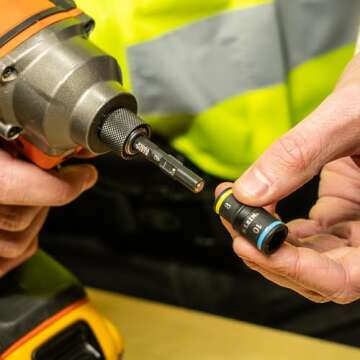 Klein Tools 32931M 2-in-1 Metric Impact Socket Set, 1 Flip Socket with 2 Metric Hex Sizes, 8mm and 10mm, Impact Rated 2-Inch Shaft