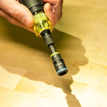 Klein Tools 32931M 2-in-1 Metric Impact Socket Set, 1 Flip Socket with 2 Metric Hex Sizes, 8mm and 10mm, Impact Rated 2-Inch Shaft