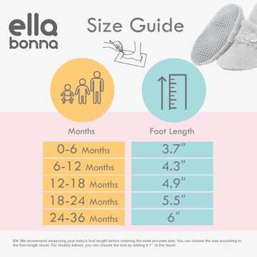 Ella Bonna Organic Cotton Baby Booties 12-18 Months Newborn Baby Socks Slipper Toddler Shoes, Infant...