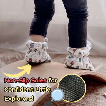 Ella Bonna Organic Cotton Baby Booties 12-18 Months Newborn Baby Socks Slipper Toddler Shoes, Infant Girl Booties, Boy Socks, Dusty Rose