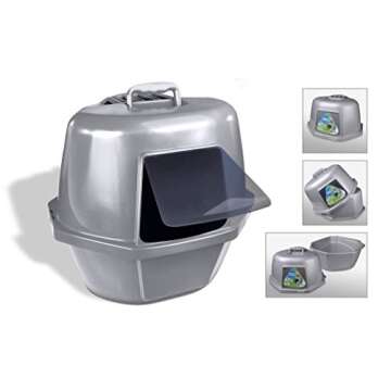 Van Ness Corner Enclosed Cat Pan, Silver, Large (CP9)