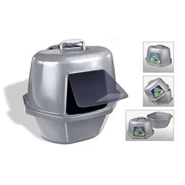 Van Ness Corner Enclosed Cat Pan, Silver, Large (CP9)
