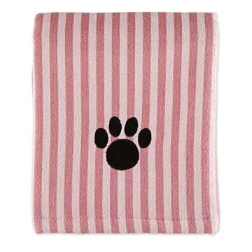Bone Dry Pet Grooming Towel Collection Absorbent Microfiber X-Large, 41x23.5", Striped Rose