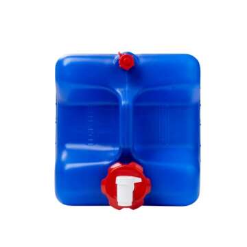 Reliance Products Aqua-Tainer 4 Gallon Rigid Water Container, Blue, 11.3' x 11.0 Inch x 10.8 Inch