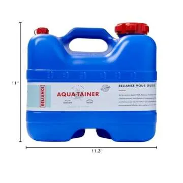 Reliance Products Aqua-Tainer 4 Gallon Rigid Water Container, Blue, 11.3' x 11.0 Inch x 10.8 Inch