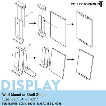 CollectorMount Comic Mount for Comic Books - Adjustable Shelf and Wall Display