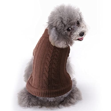Stylish Idepet Turtleneck Dog Sweater for Small Pets