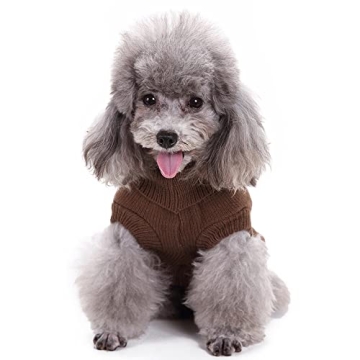 Stylish Idepet Turtleneck Dog Sweater for Small Pets