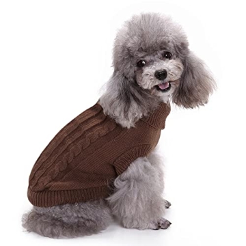 Stylish Idepet Turtleneck Dog Sweater for Small Pets