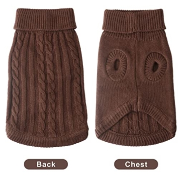 Stylish Idepet Turtleneck Dog Sweater for Small Pets