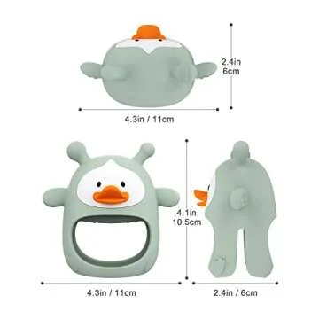 HEOMOONE Silicone Pacifier Teether, Baby Teether for Teething Relief | 100% Food-Grade Silicone Teether for Baby 0-6, 12, 18 Months Infant, BPA-Free, PVC-Free