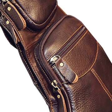 Leather Sling Bag for Men and Women - Stylish Outdoor Daypack