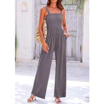 KIRUNDO Womens Jumpsuit Comfortable Stylish Wide Leg Overalls