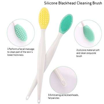 LUTER 6 pcs Silicone Exfoliating Lip Brush Double-Sided Soft Cleaning Beauty Tool for Smoother Skin ...