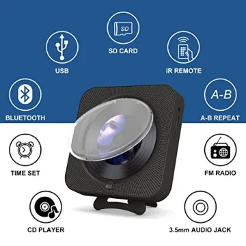 MICOCIOUS Portable CD Player with Bluetooth Desktop CD Music Players with Remote Control,Timer,Built...
