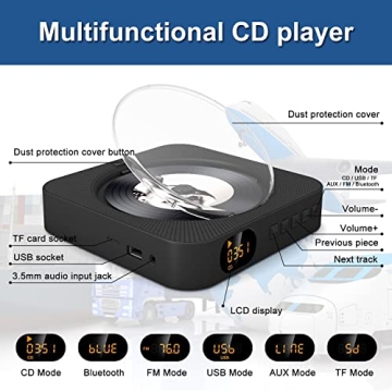 Multi-Function Portable CD Player with Bluetooth for All