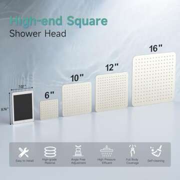 SR SUN RISE 16 Inch Extra Large Rain Shower Head Brushed Nickel 304 Stainless Steel High Pressure Rainfall Showerhead Ultra Thin Water Saving