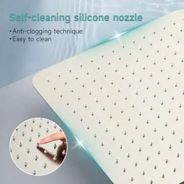 SR SUN RISE 16 Inch Extra Large Rain Shower Head Brushed Nickel 304 Stainless Steel High Pressure Rainfall Showerhead Ultra Thin Water Saving