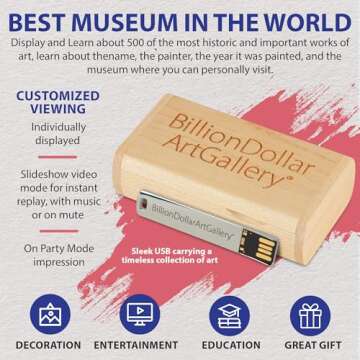 BillionDollarArtGallery® Transform your TV Into Wall Art | Display 500 Of The World's Most Iconic Paintings | Art TV | Unique Gift | Home Décor | Living Room Decor | Wall Art