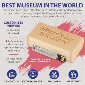 BillionDollarArtGallery® Transform your TV Into Wall Art | Display 500 Of The World's Most Iconic Paintings | Art TV | Unique Gift | Home Décor | Living Room Decor | Wall Art