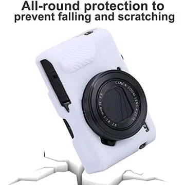 G7X Mark II, G7X Mark III, G7X Camera Ultra-Thin Lightweight Rubber Soft Silicone Case Bag Cover for Canon PowerShot G7X G7X Mark II G7X Mark III+ Microfiber Cloth (White)
