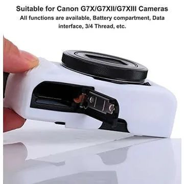 G7X Mark II, G7X Mark III, G7X Camera Ultra-Thin Lightweight Rubber Soft Silicone Case Bag Cover for Canon PowerShot G7X G7X Mark II G7X Mark III+ Microfiber Cloth (White)
