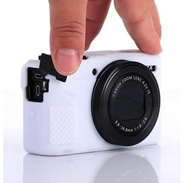 G7X Mark II, G7X Mark III, G7X Camera Ultra-Thin Lightweight Rubber Soft Silicone Case Bag Cover for Canon PowerShot G7X G7X Mark II G7X Mark III+ Microfiber Cloth (White)