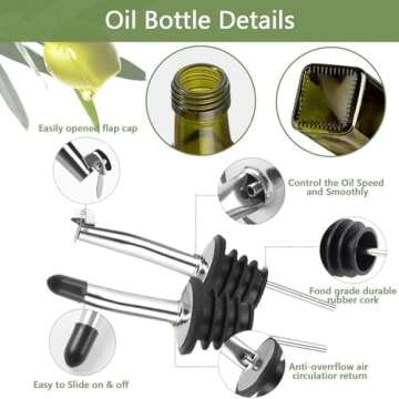 Leaflai Eco-Friendly Olive Oil Dispenser Bottle Set 17 oz