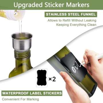 Leaflai Eco-Friendly Olive Oil Dispenser Bottle Set 17 oz