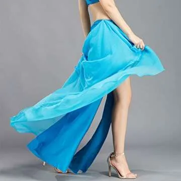 Elegant ROYAL SMEELA Chiffon Belly Dance Skirt in 6 Colors